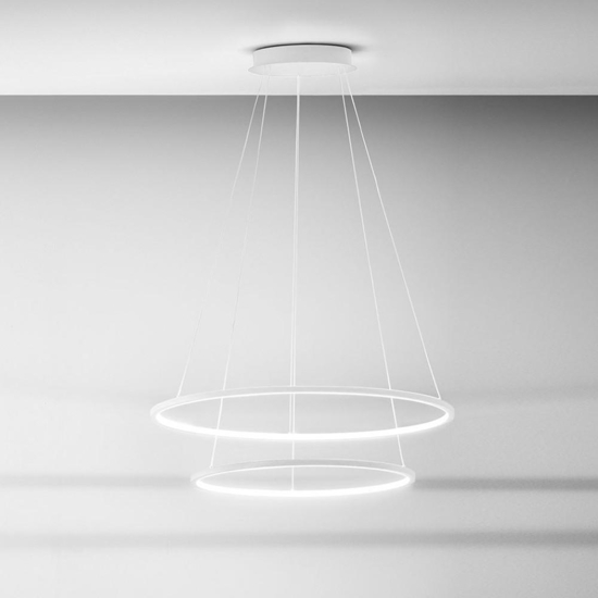 Lampadario erika s-2 gea luce bianco cerchi led 80w 3000k