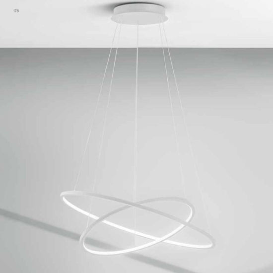 Lampadario erika s-2 gea luce bianco cerchi led 80w 3000k