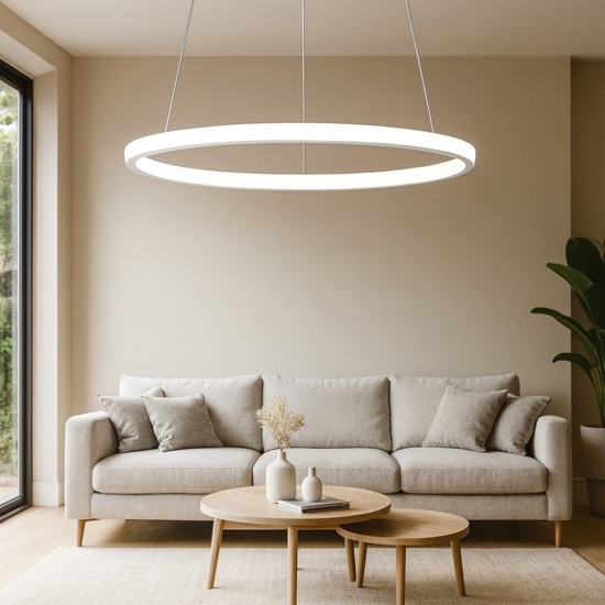 Lampadario iole s1 bianco gea luce cerchio led 28w 3000k