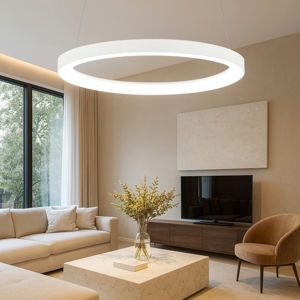Lampadario krizia sp gea luce led 38w 3000k cerchio bianco