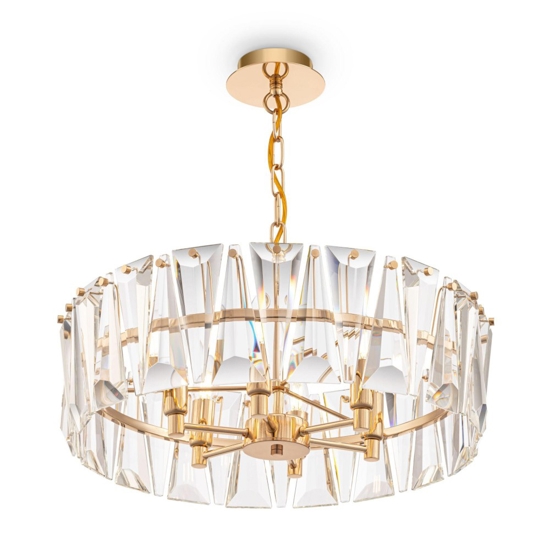 Maytoni lampadario elegante sei luci vetro oro per salotto