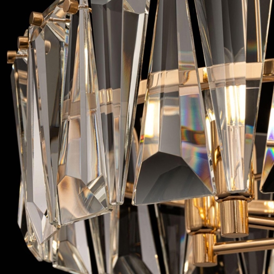 Maytoni lampadario elegante sei luci vetro oro per salotto
