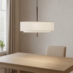 Maytoni bergamo lampadario moderno paralume in tessuto
