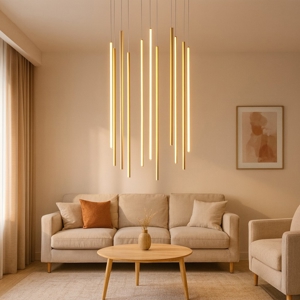Ondaluce genius lampadario oro design moderno per soggiorno