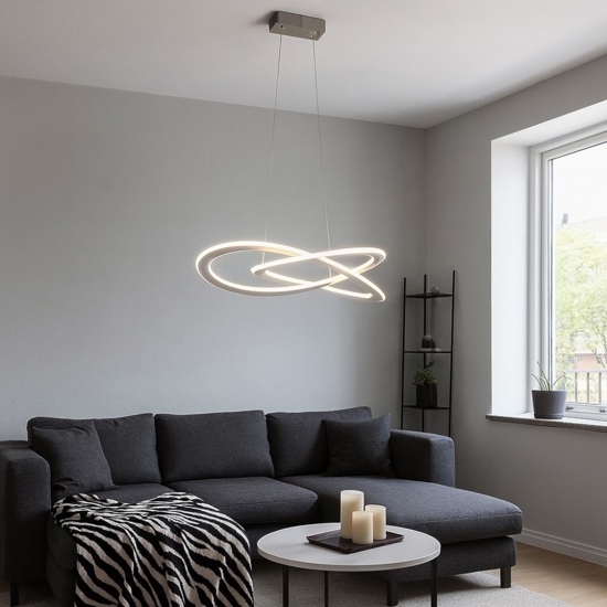 Gea luce yara lampadario moderno led 50w 4000k per soggiorno