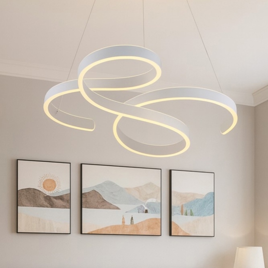 Lampadario moderno per soggiorno bianco led 52w 3000k