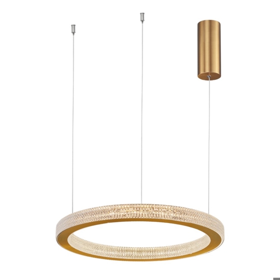Lampadario led 40w 3000k dorato moderno cerchio per salotto