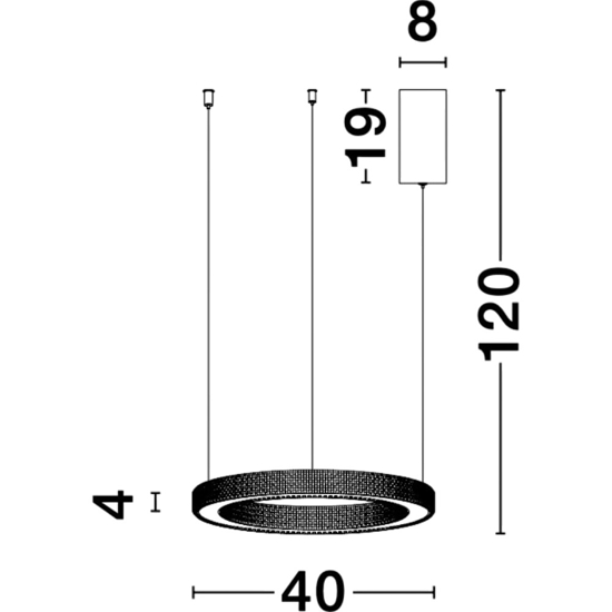Lampadario led 40w 3000k dorato moderno cerchio per salotto