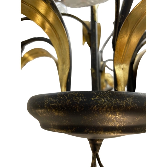 Mm lampadario tulipani ferro battuto con vetri fp