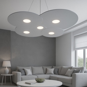 Lampadario moderno grigio per soggiorno toplight cloud