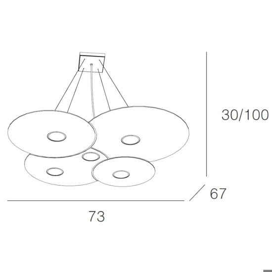 Lampadario moderno grigio per soggiorno toplight cloud