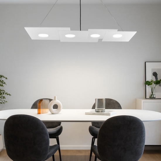 Lampadario per soggiorno bianco top light 4 luci