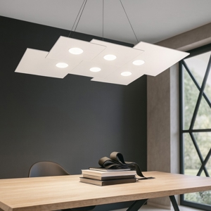 Lampadario particolare moderno led per soggiorno bianco top light plate