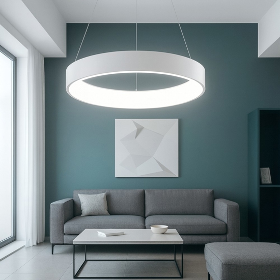 Affralux band diodi cerchio bianco 80cm lampadario moderno da soggiorno