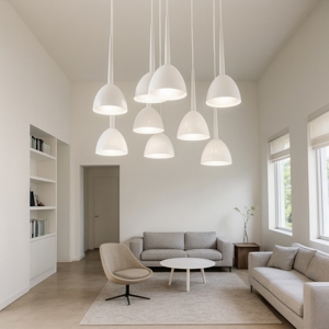 Visualizza i dettagli per Affralux bell lampadario bianco moderno per soggiorno Affralux bell lampadario bianco moderno per soggiorno