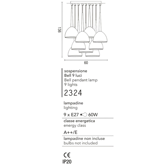 Affralux bell lampadario bianco moderno per soggiorno