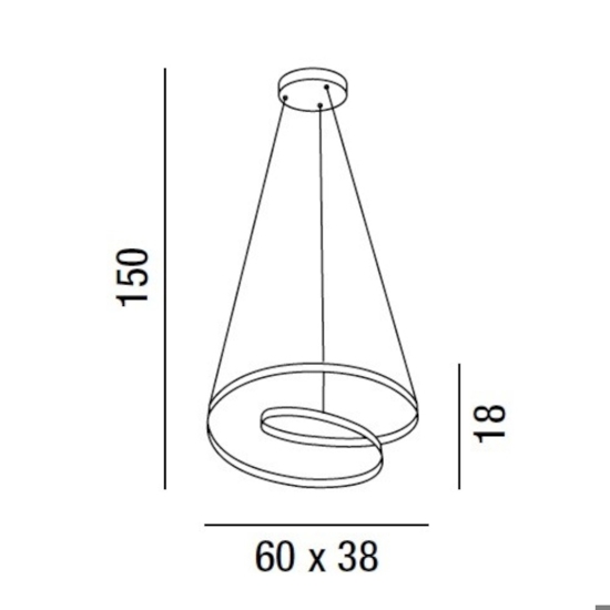 Lampadario moderno led 55w 3000k colore cannella ritmo perenz illuminazione
