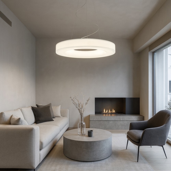 Saturn stilnovo grande lampadario moderno led 3000k 115cm dimmerabile
