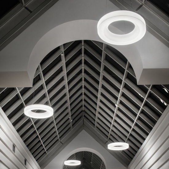 Saturn stilnovo grande lampadario moderno led 3000k 115cm dimmerabile