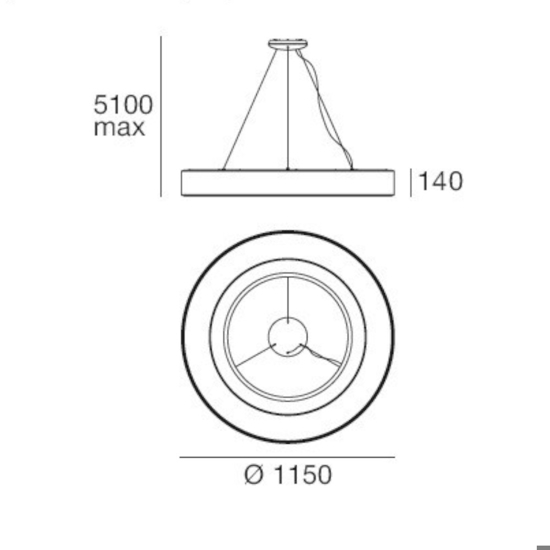 Saturn stilnovo grande lampadario moderno led 3000k 115cm dimmerabile
