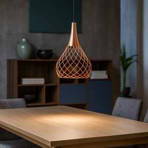 Lampadario moderno led 3000k rame dimmerabile stilnovo mongolfier