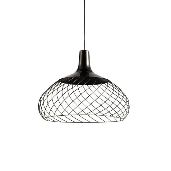 Mongolfier stilnovo lampadario moderno nero led 3000k dimmerabile