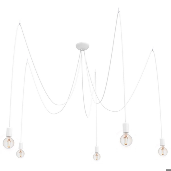 Lampadario bianco moderno con decentramento per soggiorno