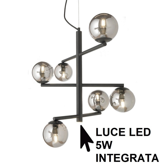 Lampadario design moderno so gizah ondaluce oro sfere bianche