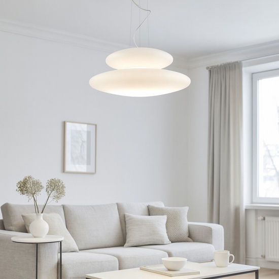 Lampadario moderno so pagoda ondaluce bianco