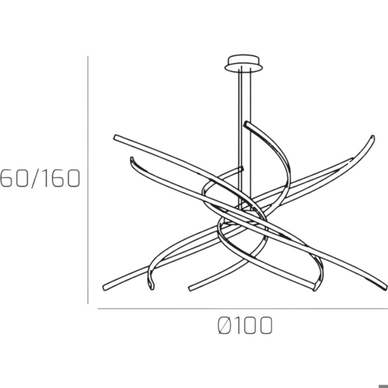 Lampadario moderno per soggiorno led 88w 4000k toplight tornado