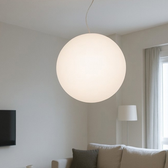 Lampadario sfera bianca per esterno oh! p65 linea light