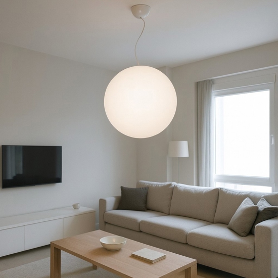 Lampadario sfera bianca per esterno oh! p65 linea light