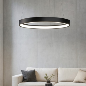 Visualizza i dettagli per Anello sforzin lampadario moderno cerchio nero per salotto Anello sforzin lampadario moderno cerchio nero per salotto