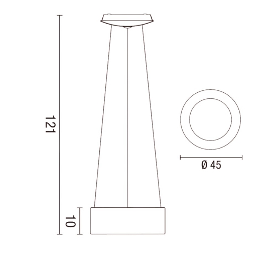 Affralux band diodi 45cm lampadario cerchio led marrone caffe
