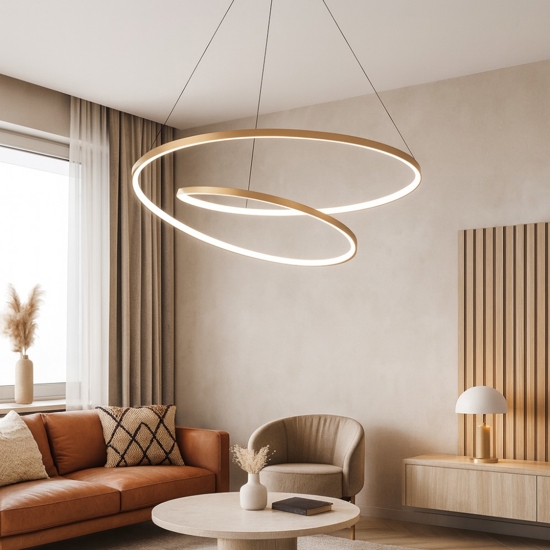 Ideal lux oz sp d60 on-off ottone lampadario led moderno per soggiorno 47w 3000k