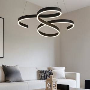 Lampadario moderno da soggiorno led 3000k dimmerabile antracite