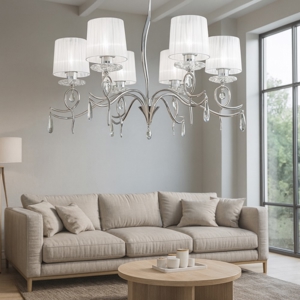 Lampadario goccia cromato per soggiorno