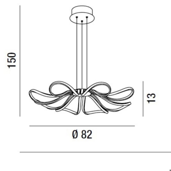 Lampadario blossom design moderno led 110w 3000k bianco perenz illuminazione