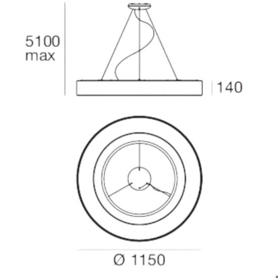 Saturn stilnovo lampadario led 4000k moderno 115cm