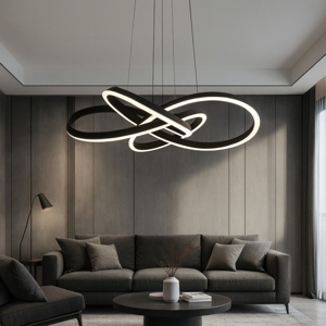 Visualizza i dettagli per Lampadario nero per soggiorno moderno led dimmerabile Lampadario nero per soggiorno moderno led dimmerabile