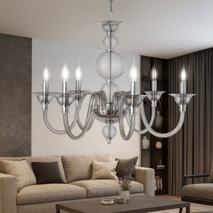 Ondaluce lampadario tebe 6 luci vetro fume