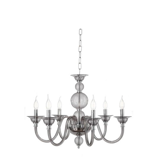Ondaluce lampadario tebe 6 luci vetro fume