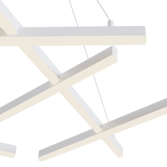 Maytoni lampadario line bianco led 75w 3000k per tavolo soggiorno moderno
