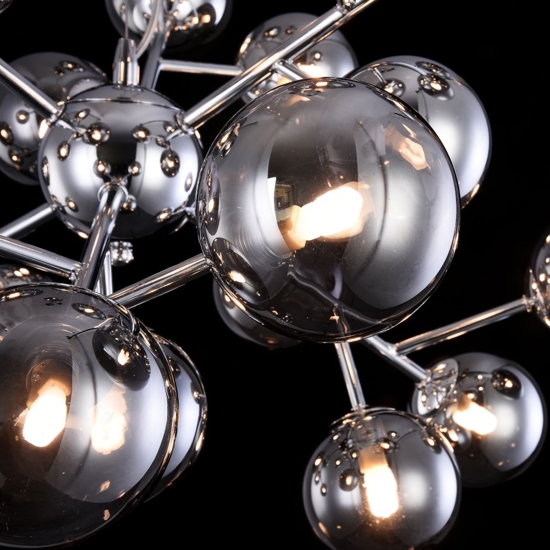 Lampadario moderno dallas per salotto sfere di vetro fume trasparenti maytoni
