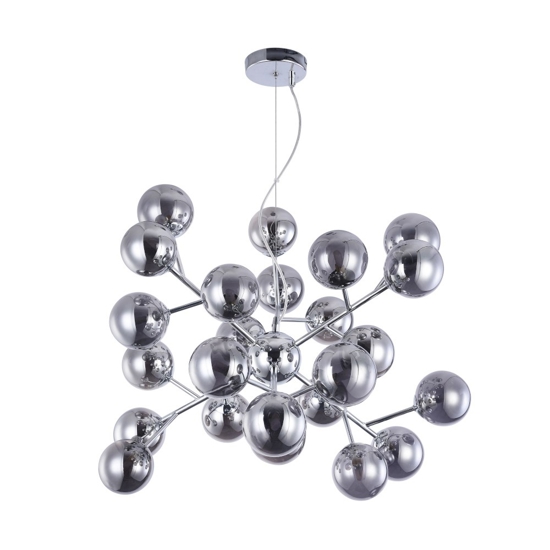 Lampadario moderno dallas per salotto sfere di vetro fume trasparenti maytoni