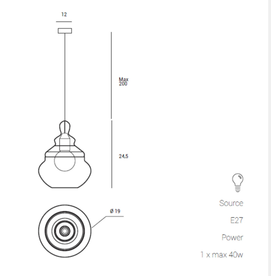 Adone miloox lampadario in vetro miele da soggiorno