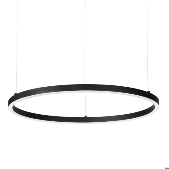 Oracle slim sp d070 round ideal lux led 3000k dimmerabile lampadario nero