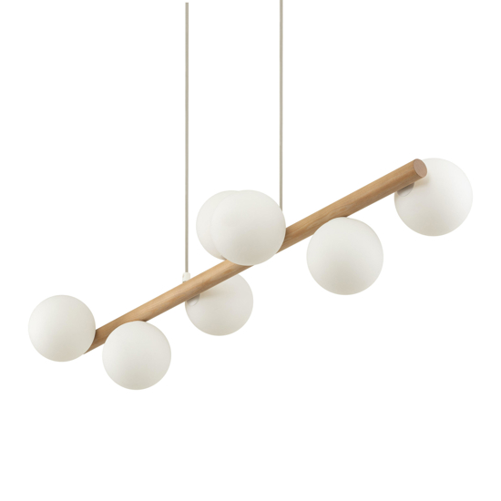 Lampadario di legno per soggiorno moderno