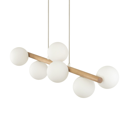 Lampadario di legno per soggiorno moderno