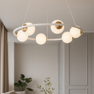 Visualizza i dettagli per Perenz ball lampadario moderno bianco ottone per soggiorno Perenz ball lampadario moderno bianco ottone per soggiorno